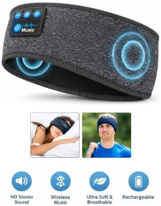 BLUETOOTH HEADBAND WITH BUILT-IN HEADPHONES – WIRELESS, RECHARGEABLE, WASHABLE