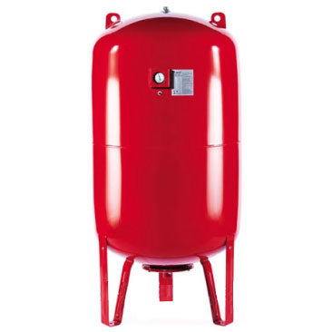 Red cylindrical pressure tank 
