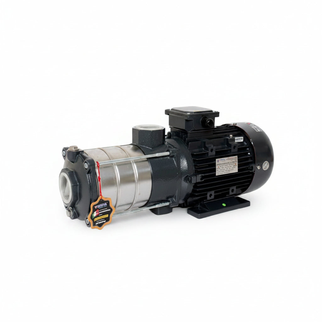 Pump on a white surface with a light background