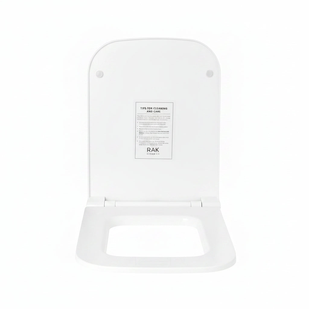 White RAK toilet seat lid shown open