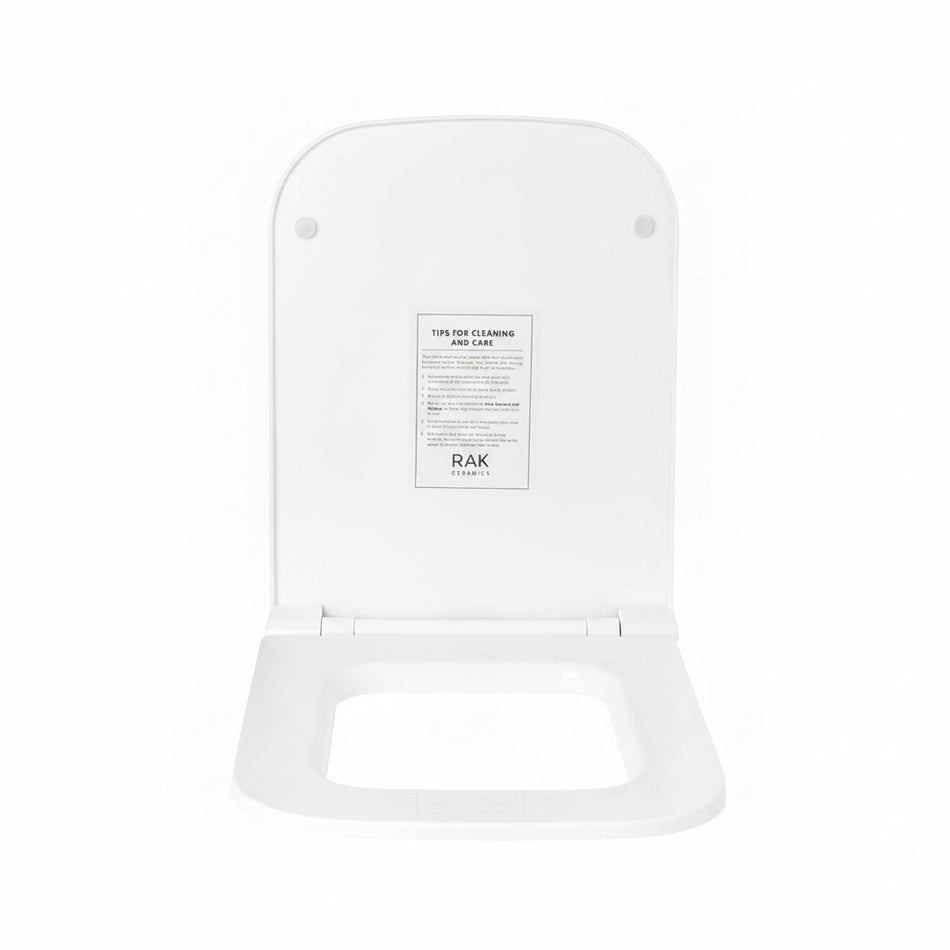 White RAK toilet seat lid shown open