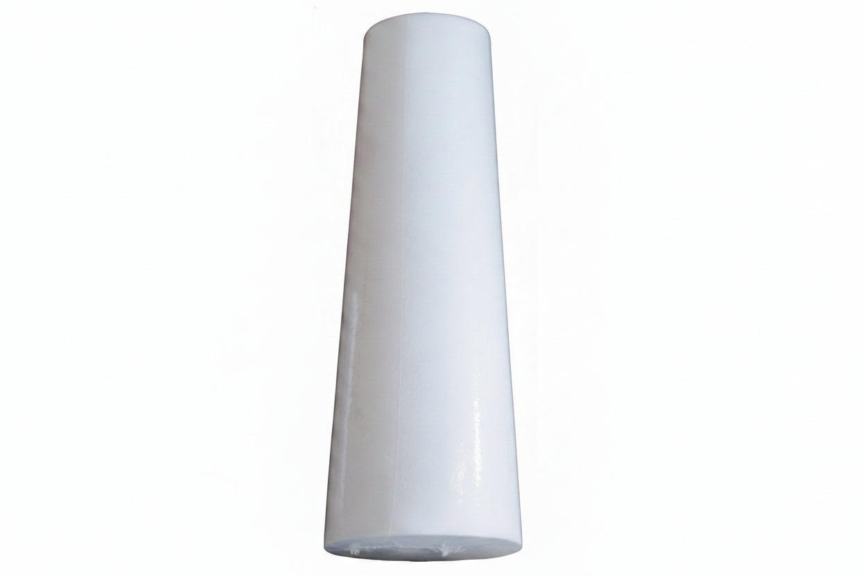 White cylindrical object on a white background