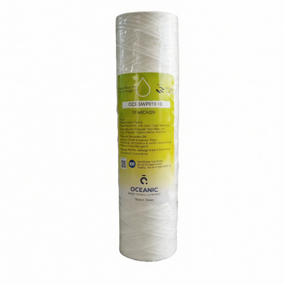 10 INCH COTTON WATER FILTER CARTRIDGE 10 MICRON SEDIMENT FILTER WHITE