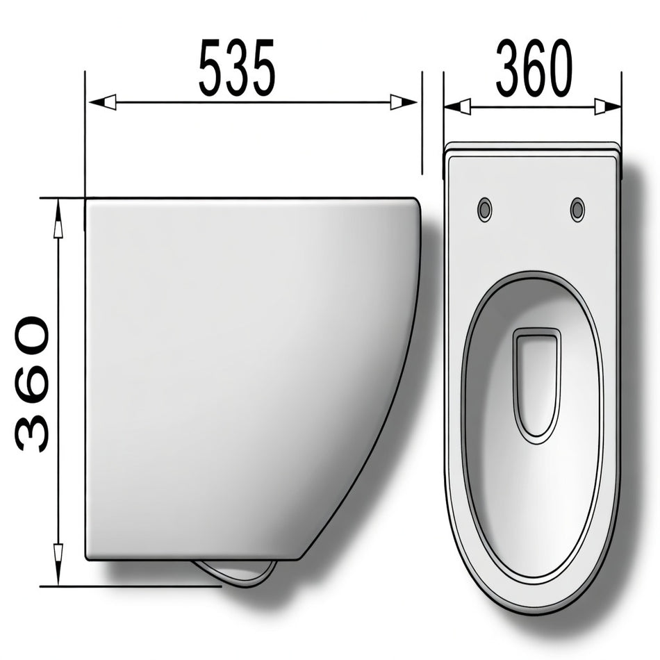 WALL HUNG WATER CLOSET OCE-ZT-1061 – OCEANIC RIMLESS CERAMIC TOILET WITH SOFT CLOSE SEAT
