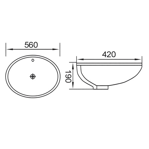 OCEANIC OCE-ZT-202 UNDER COUNTER CERAMIC WASH BASIN – GLOSSY WHITE