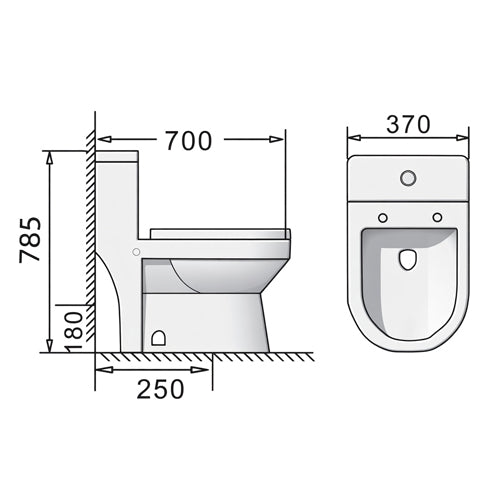 CLOSE COUPLED WATER CLOSET OCE-ZT-293 – OCEANIC CERAMIC FLOOR MOUNTED TOILET WITH SOFT CLOSE SEAT