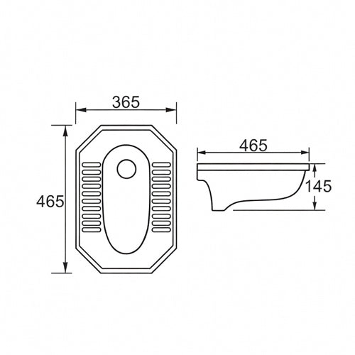 OCEANIC OCE-ZT-403 SQUATTING PAN – FLOOR MOUNTED CERAMIC PAN