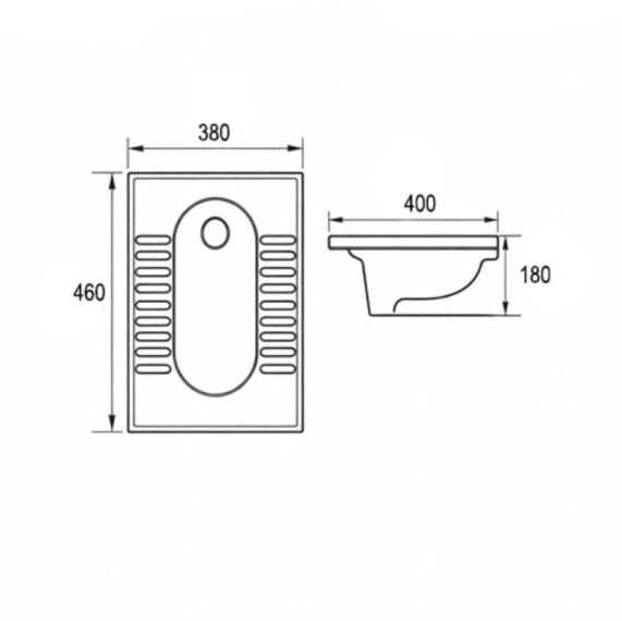 OCE-ZT-514 SQUATTING PAN CERAMIC FLOOR MOUNTED