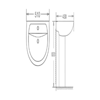 OCE-ZT-4451 PEDESTAL BASIN ROUND CERAMIC