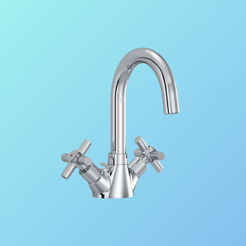 PREMIER X DUAL CONTROLLED BASIN MIXER DN15 WITH SWIVEL U SPOUT