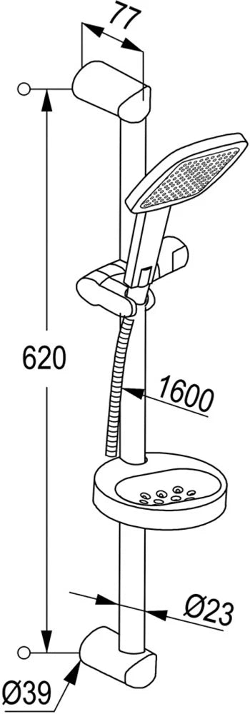 1S PROFILE PLUS SHOWER SET L=600MM | RAK14019
