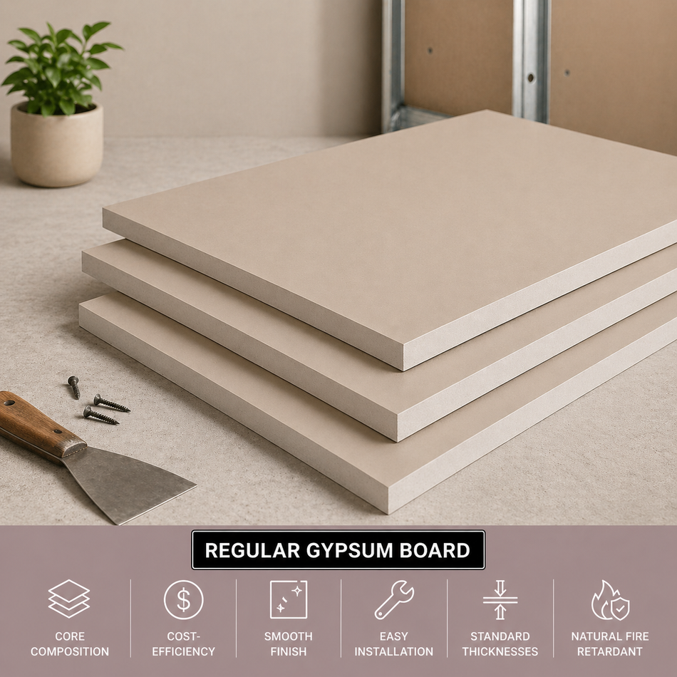 REGULAR GYPSUM BOARD – 1200 X 2400 X 12MM STANDARD WALL & CEILING PANEL