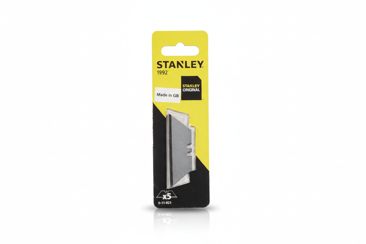 Stanley blade on a yellow and black packaging
