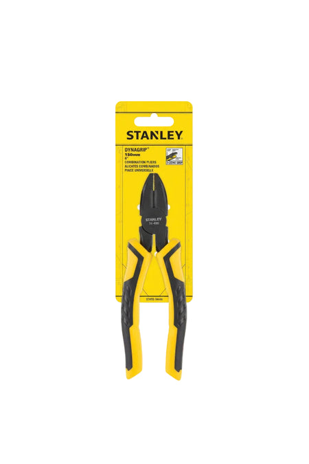 Stanley combination pliers on a yellow packaging background