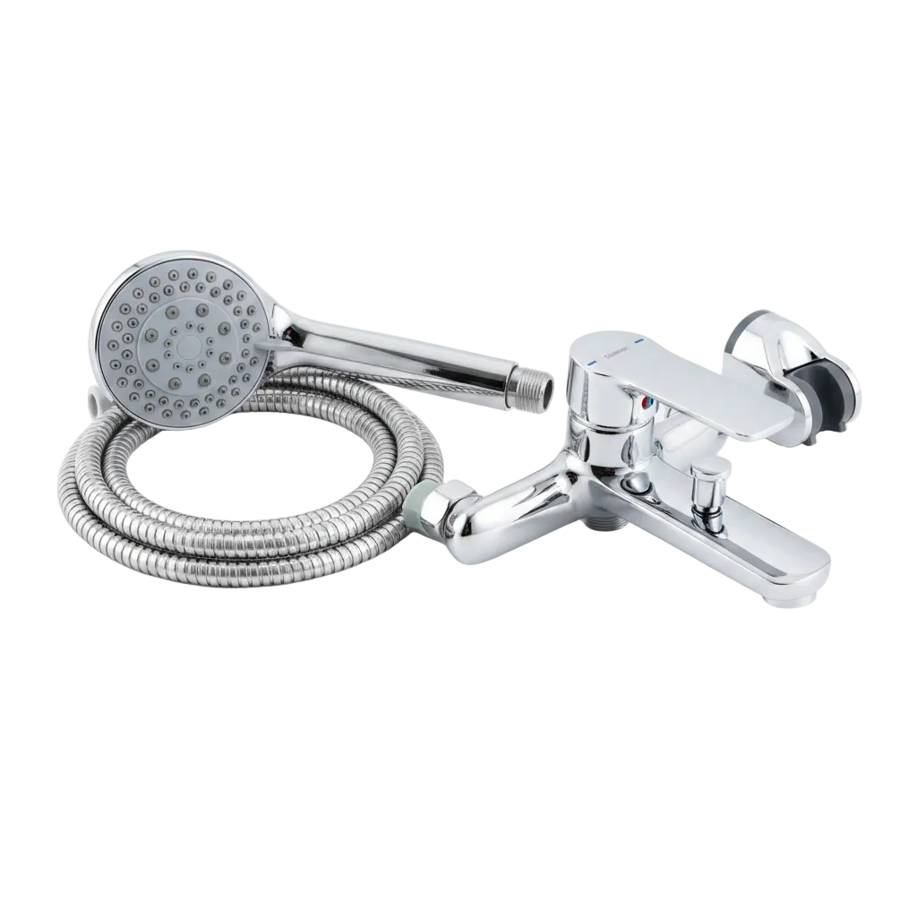 Chrome shower head and hose 