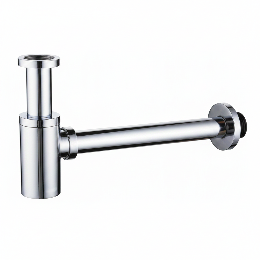 Chrome kitchen faucet on a white background