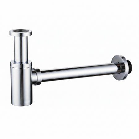 Chrome kitchen faucet on a white background