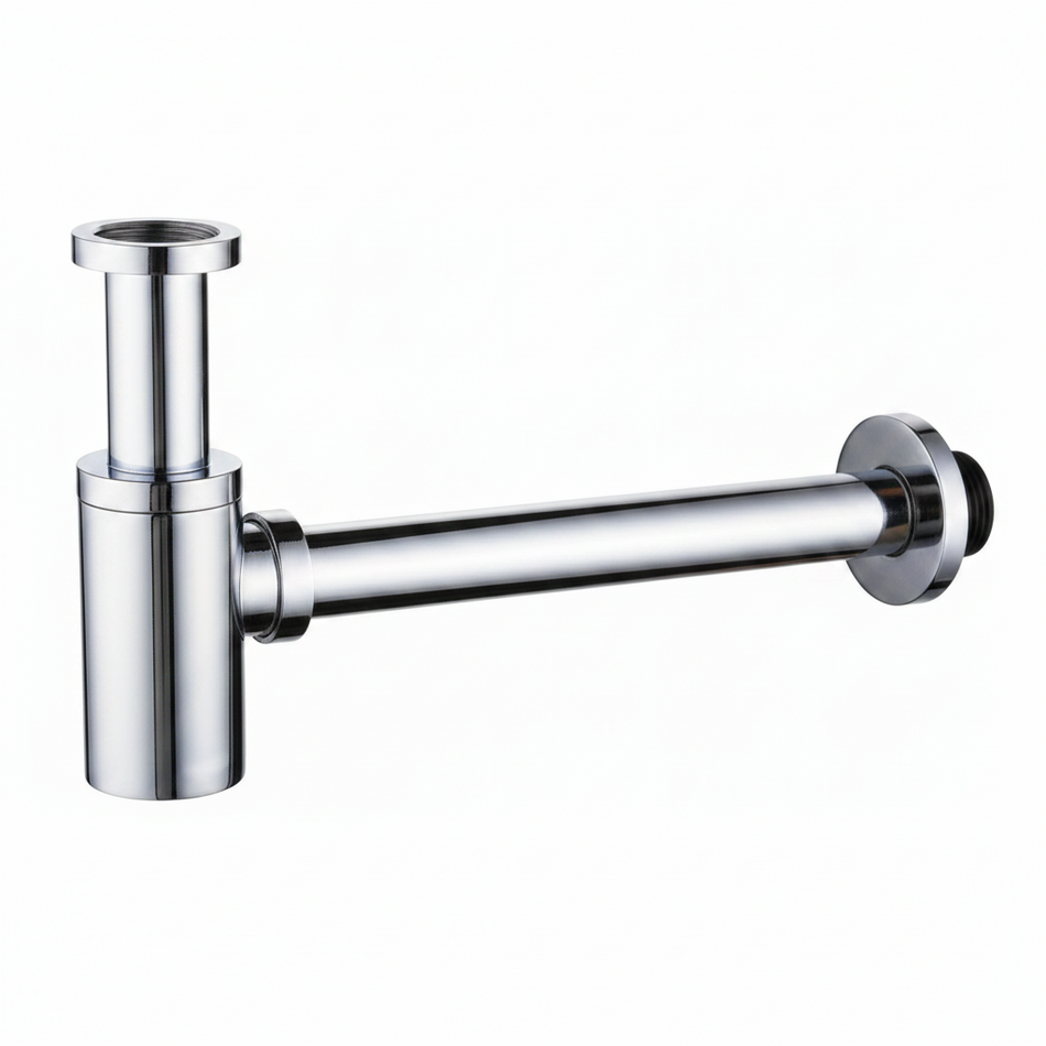Chrome kitchen faucet on a white background