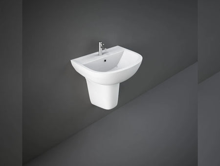RAK-COMPACT HALF PEDESTAL WASH BASIN SET – ALPINE WHITE
