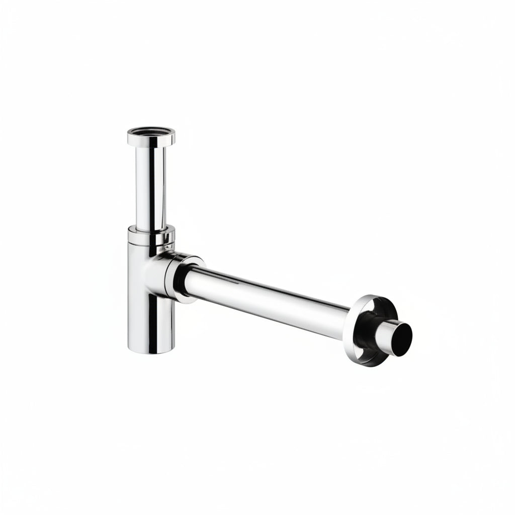 Chrome kitchen faucet on a white background