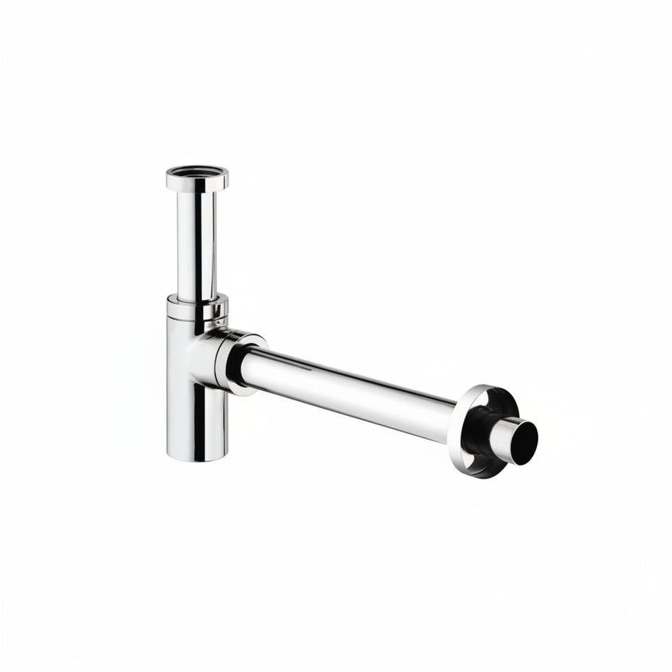 Chrome kitchen faucet on a white background