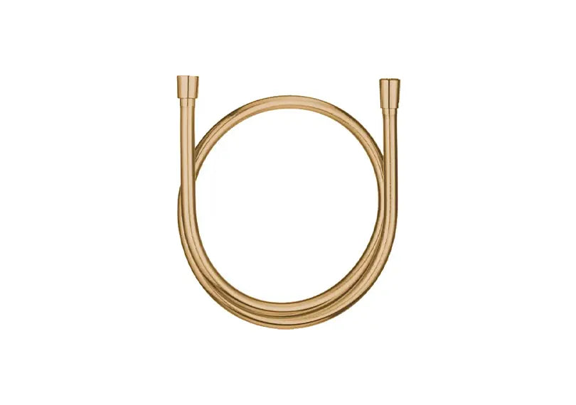 A U-shaped wall-mounted chrome shower hose with a brushed gold finish, coiled in a loop with two straight ends pointing upward.