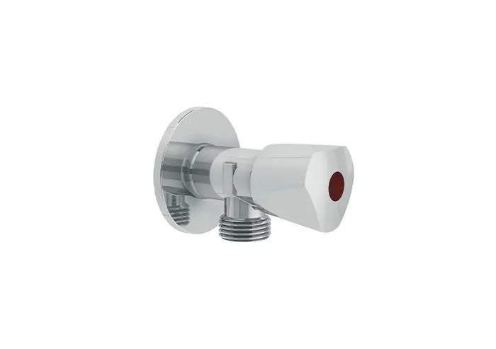 BRASS ANGLE VALVE 1/2" × 1/2" – CHROME | 1/4 TURN SHUT-OFF VALVE | RAK33001
