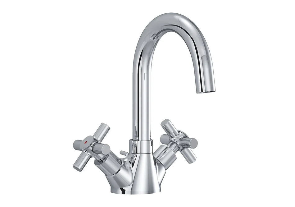 PREMIER X DUAL CONTROLLED BASIN MIXER DN15 WITH SWIVEL U SPOUT