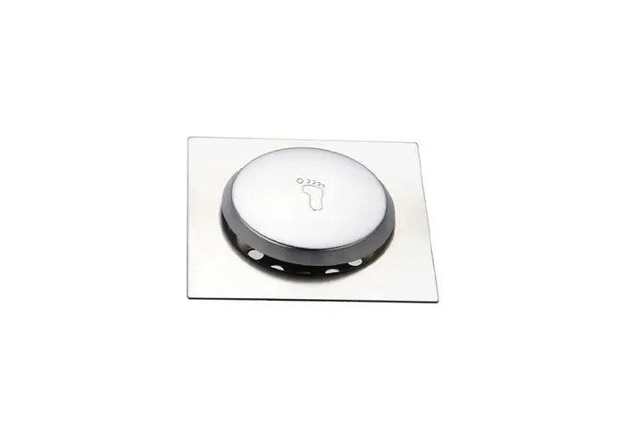 POP UP FOOT FLOOR DRAIN 150 × 150 MM – SS 304 POLISHED FINISH | PUSH TYPE FLOOR DRAIN | RAK90741-1