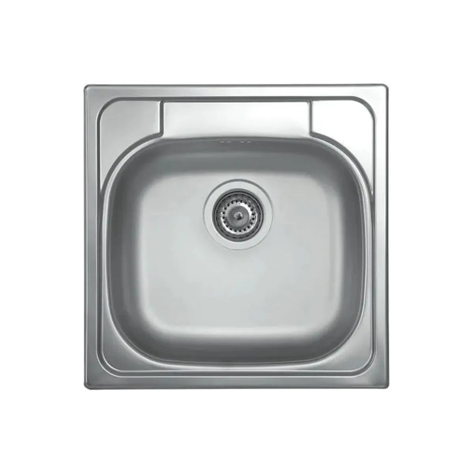 SINGLE BOWL KITCHEN SINK 480 × 480 MM – SS 304 SATIN FINISH | INSET SINK | RAK90840