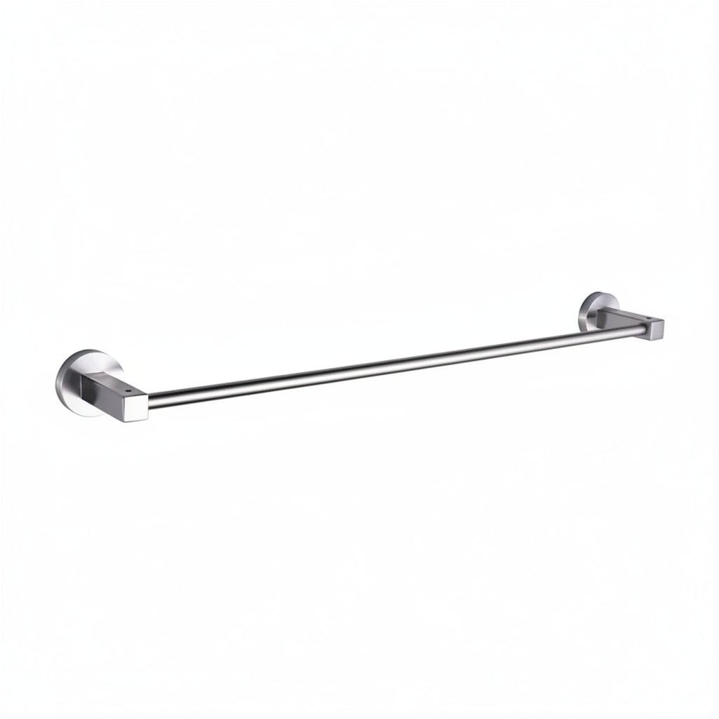 Single towel bar with satin finish