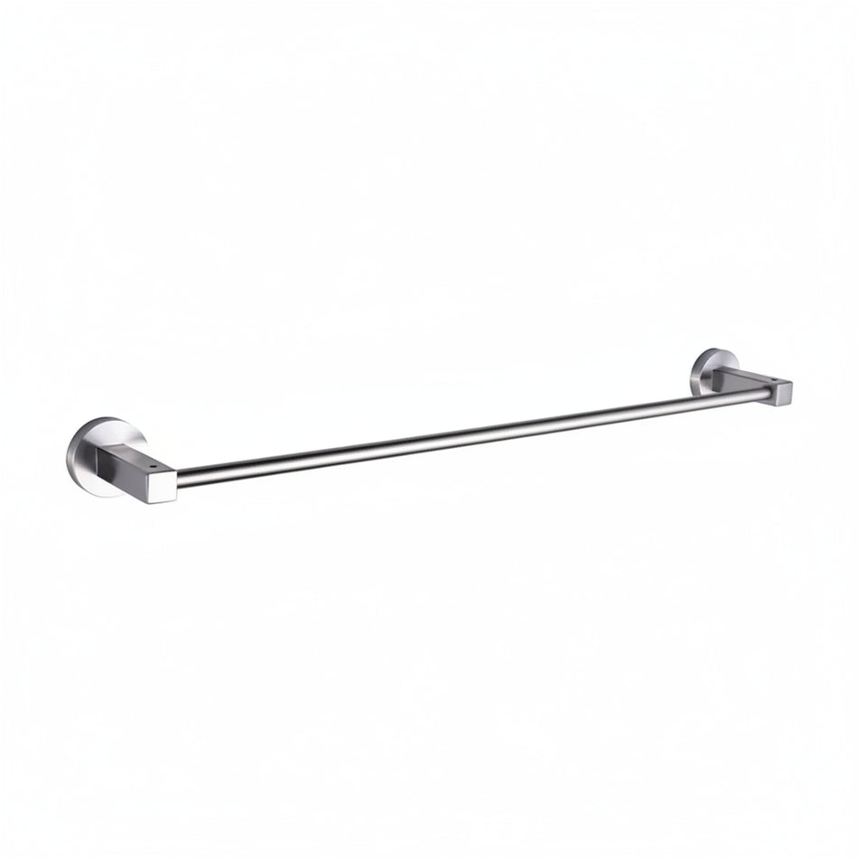 Single towel bar with satin finish