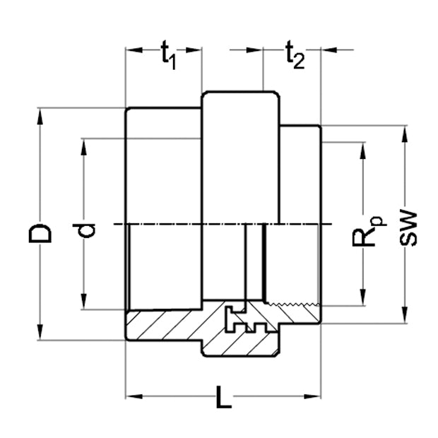 PPR TRANSITION HEXAGON FEMALE - SDR 6 – THREADED